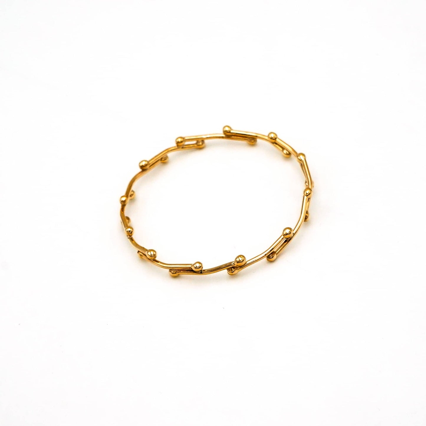 Round Link Brass Bangle | Kaya