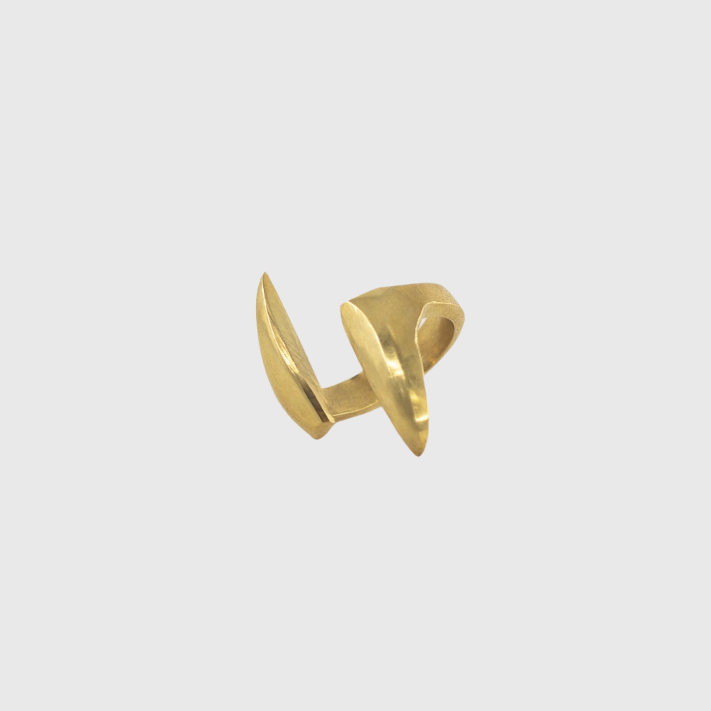 Double Petal Brass Statement Ring for Women | Umbo