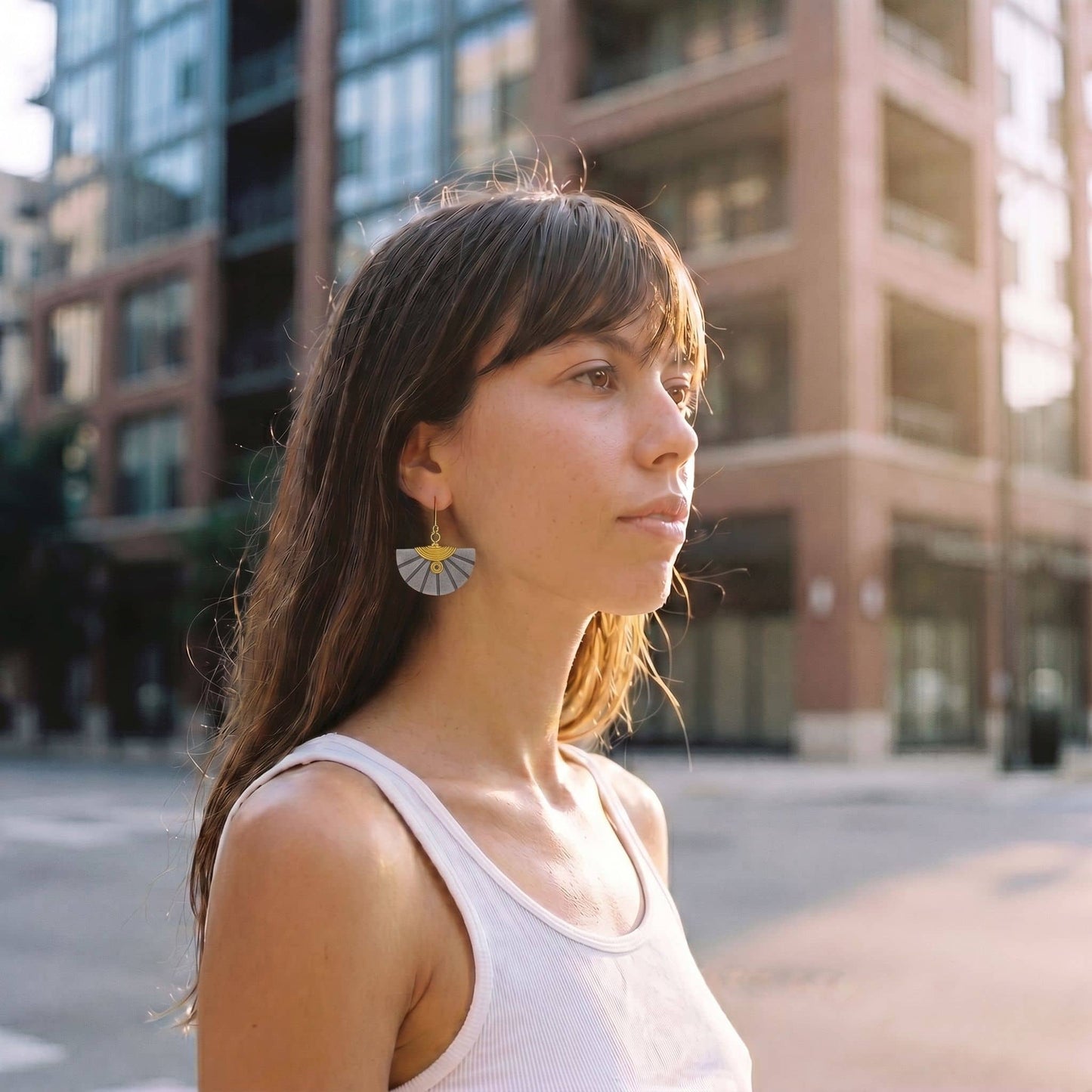 Carved Soapstone Half-Moon Earrings | Nusu