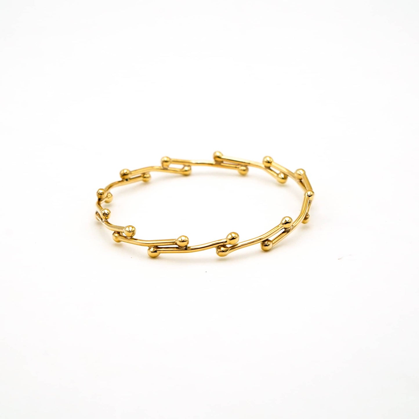 Round Link Brass Bangle | Kaya