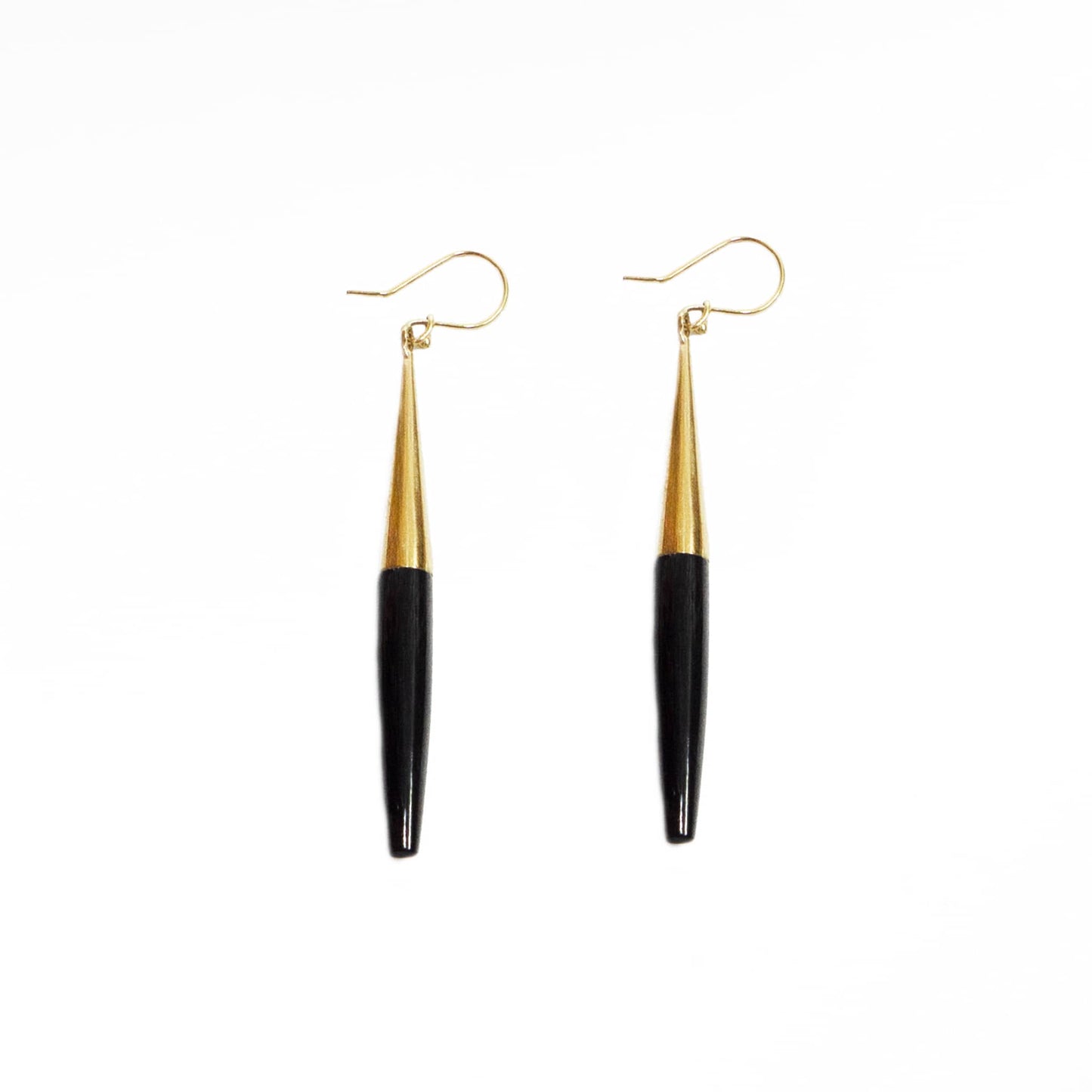 Brass & Horn Spike Drop Earrings | Luna