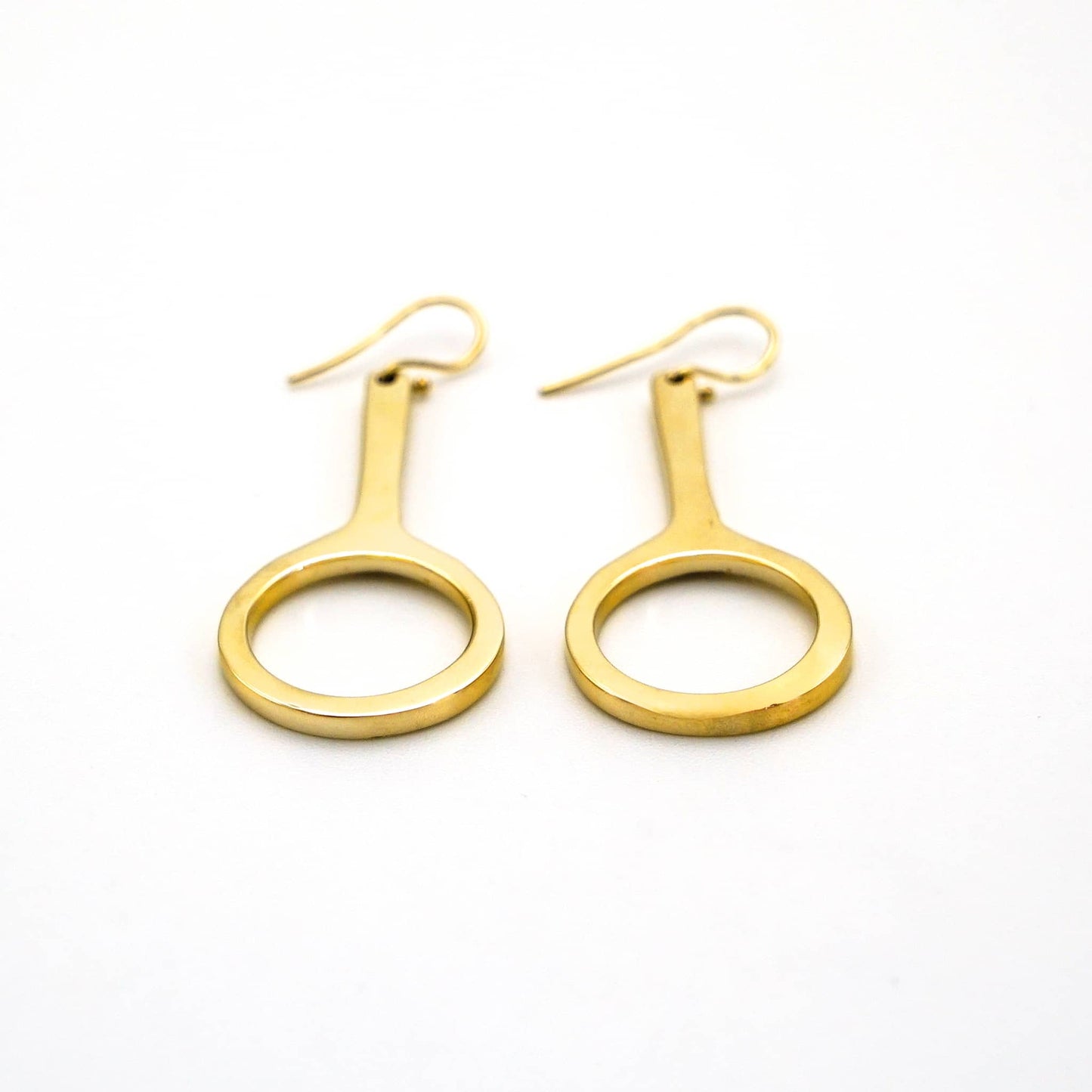 Hoop with Oval Drop Brass Earrings | Mwenzi