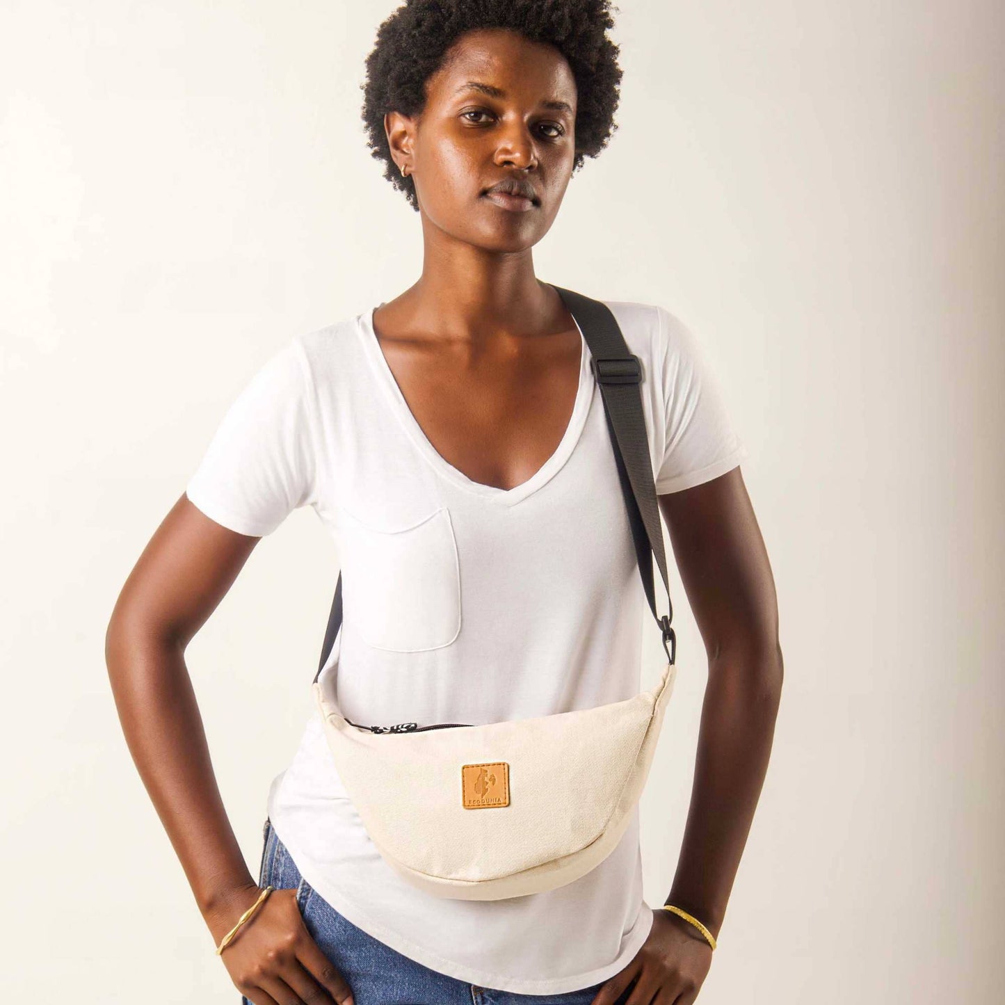 Round Mini Canvas Crossbody Shoulder Bag for Women