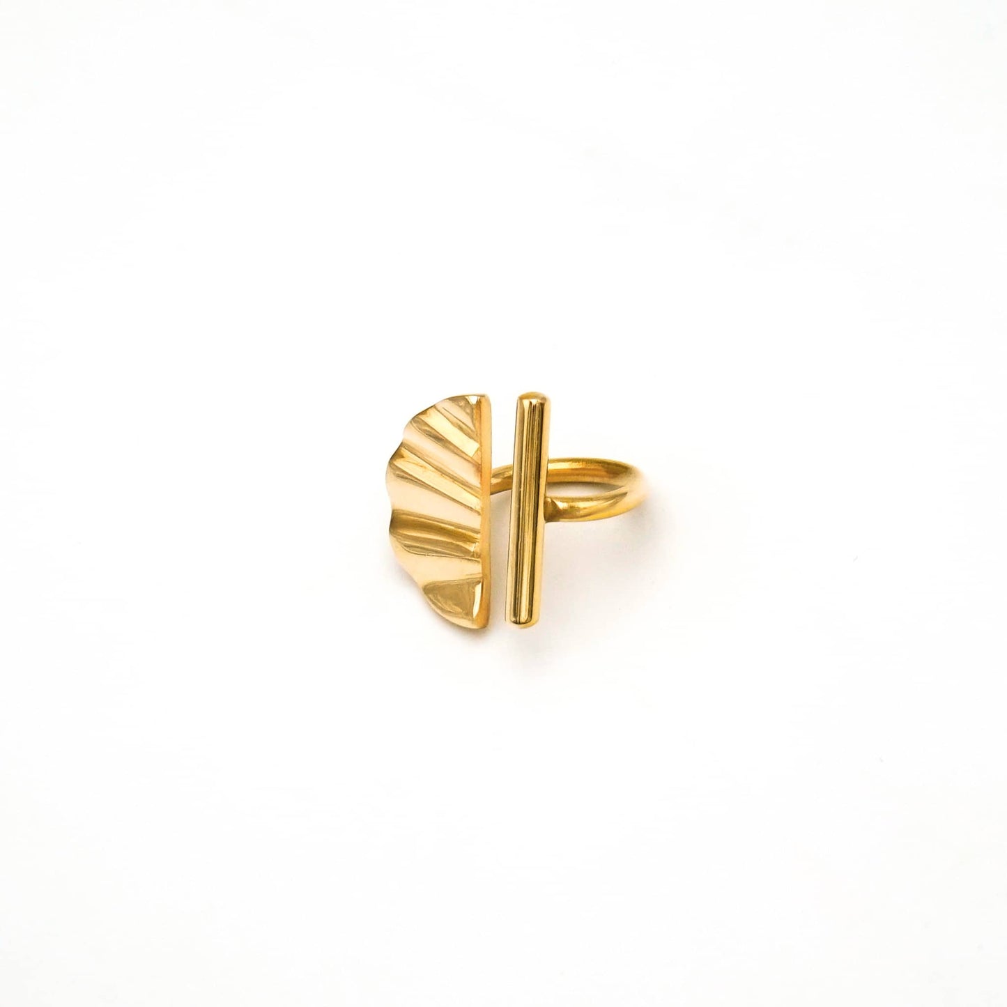 Bar and Shell Semicircle Ring | Nika