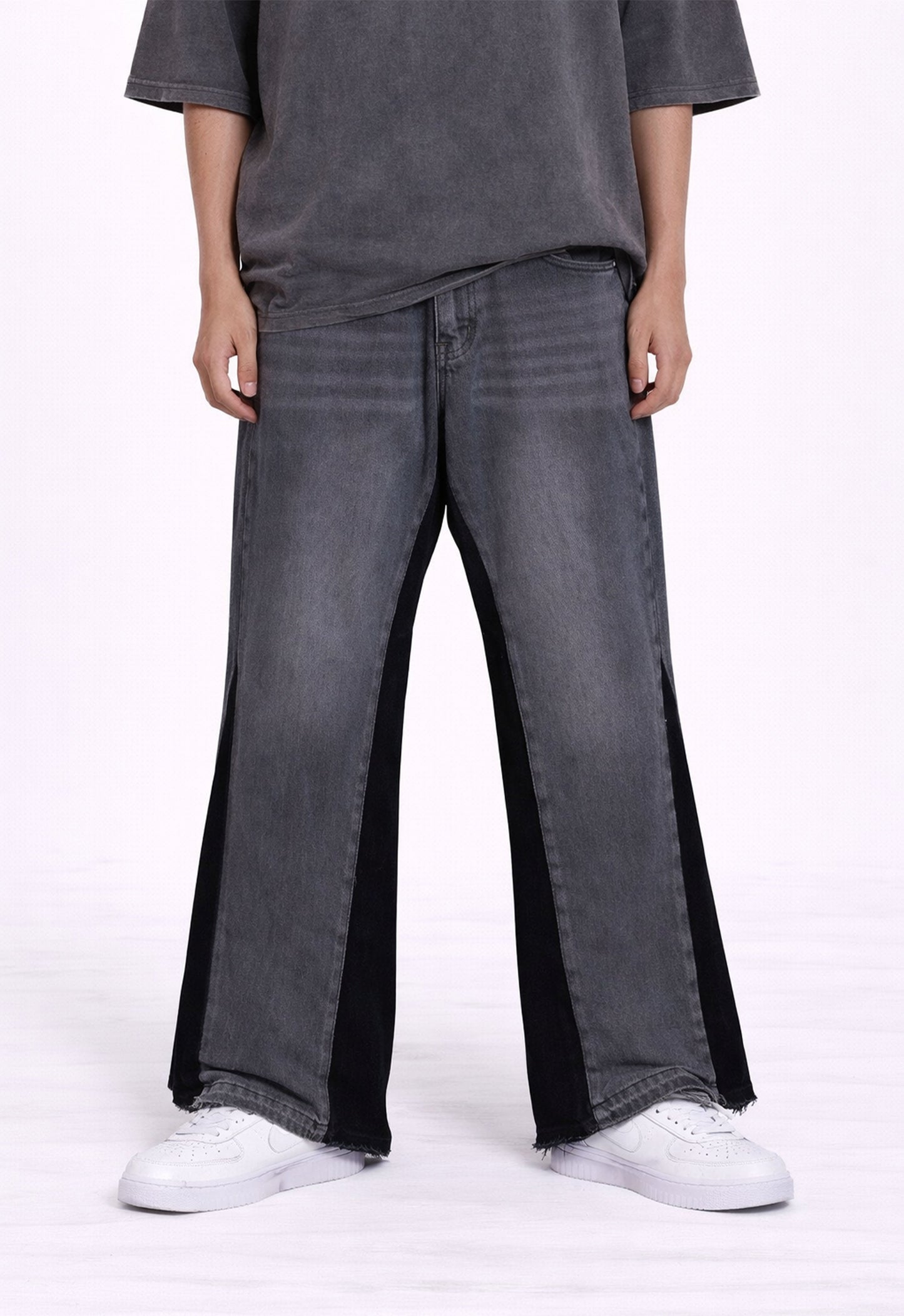CHARCOAL SPLIT DENIM