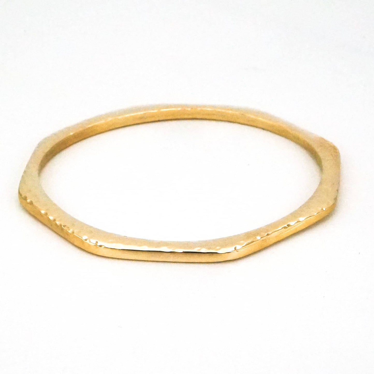 Hand-Hammered Octagon Stackable Brass Bangle | Pia