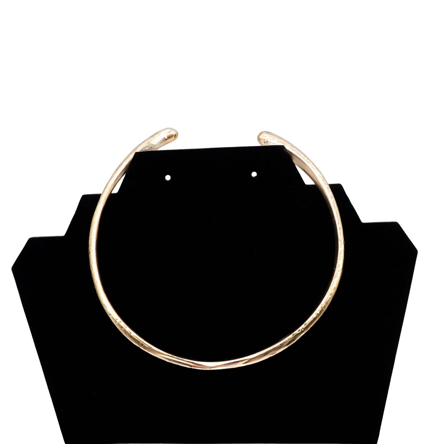 Hammered Brass Cuff Choker Teardrop Ends for Women | Sana