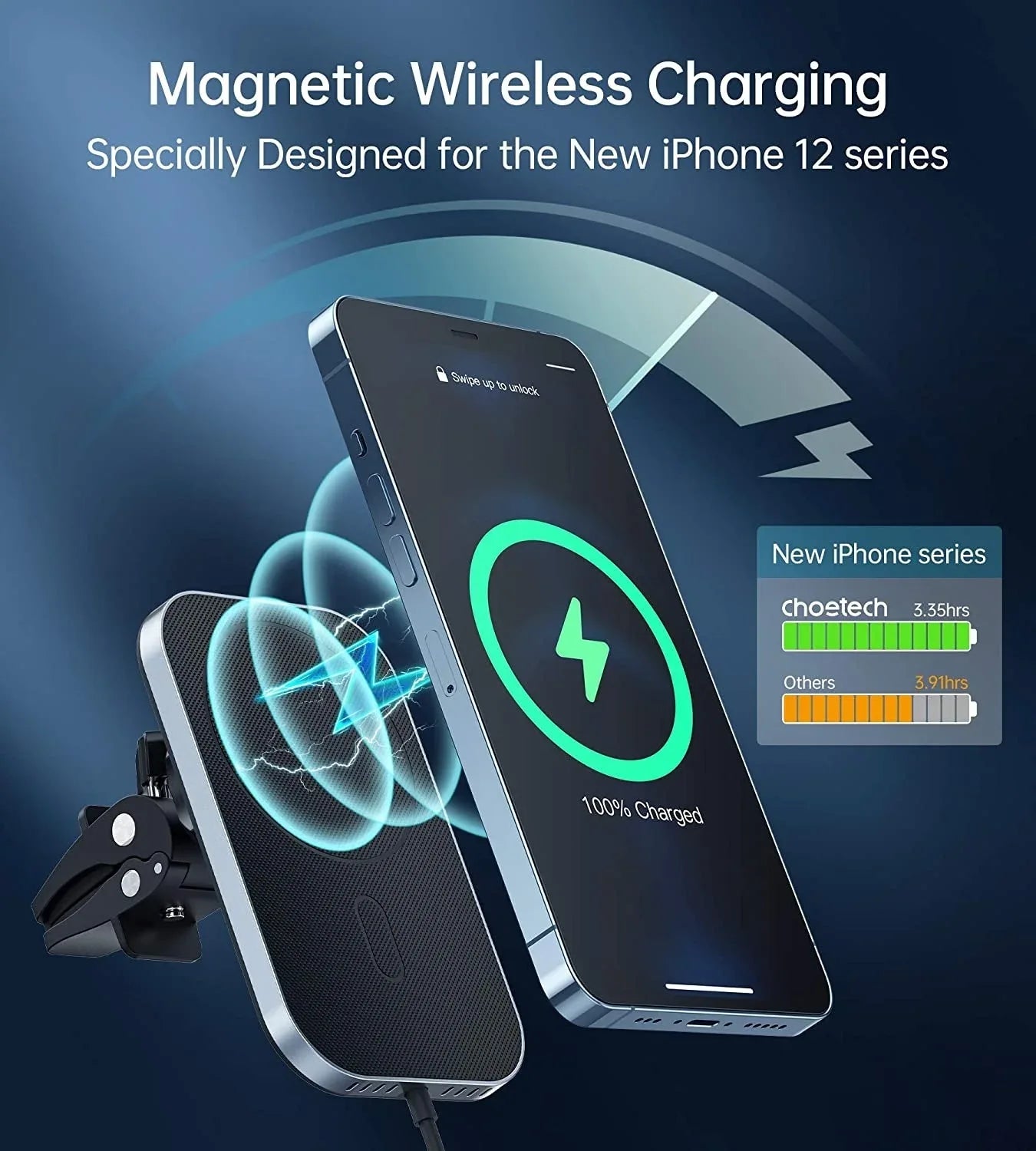 CHOETECH T200F-301 15W MagLeap Magnetic Wireless Car Charger Holder