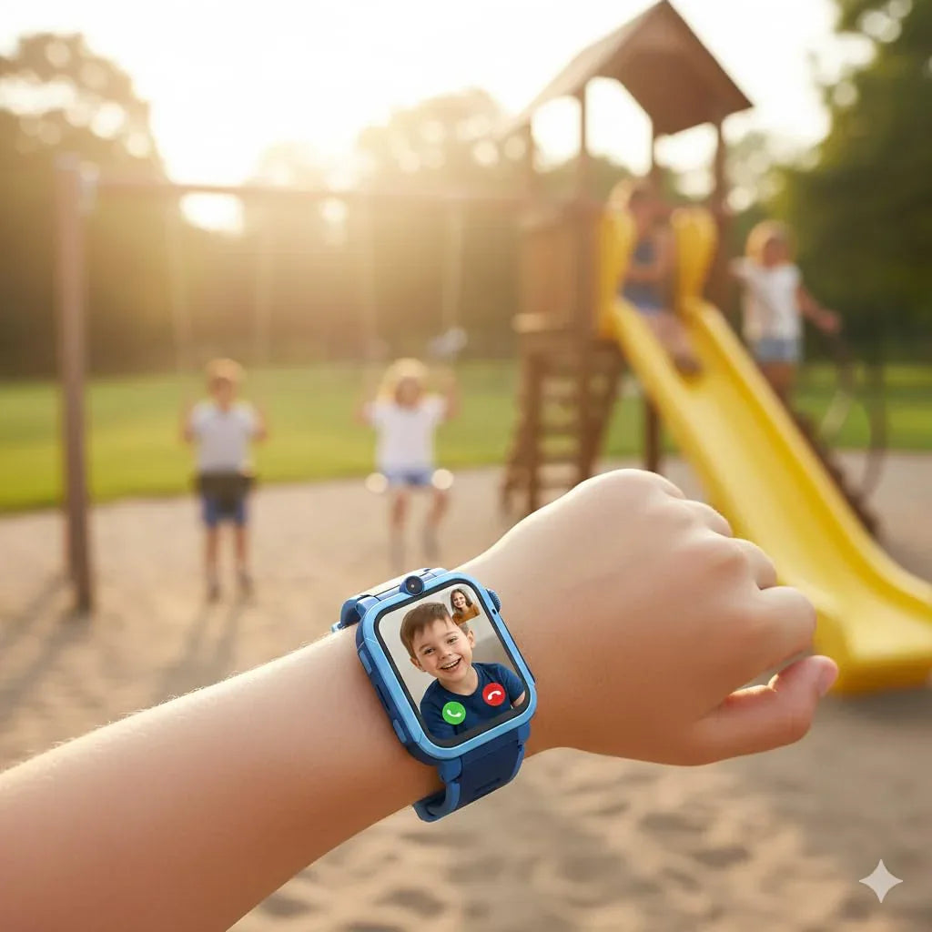 4G Android Kids Smartwatch with SIM Card, GPS + WiFi + LBS Tracker,