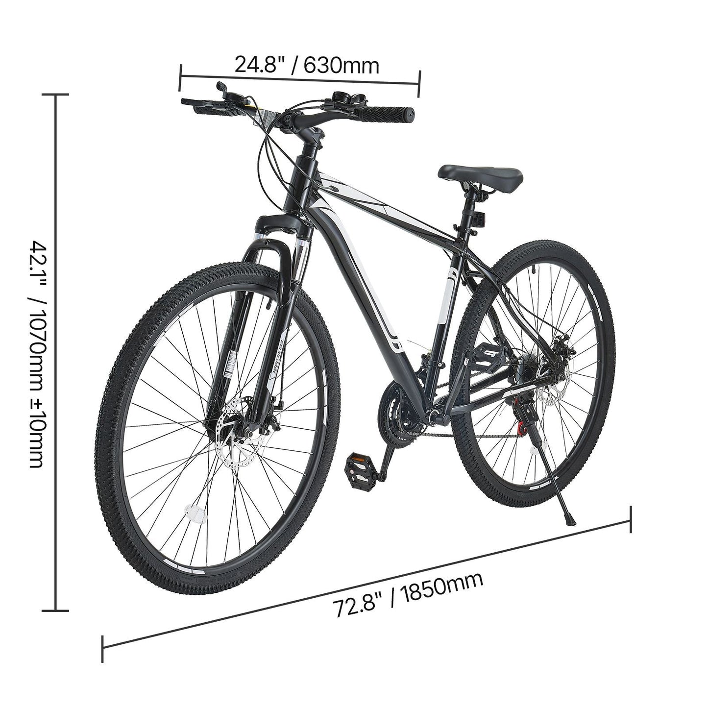 Mountain Bike, 29 inch MTB Bicycle with Front Suspension, 21 Speeds SHIMANO Twist Shifting, Comfort Saddle, Dual Disc Brakes, Aluminum Alloy Frame, Adult Sport Cycling Bicycle Trail Snow